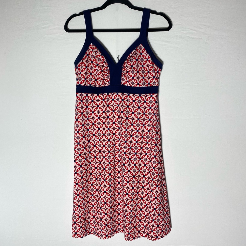 Patagonia Red and White Minette Geometric Print Activewear Dress M Gorpcore
